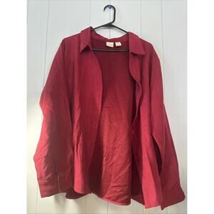 C. C. Hughes Womans 4X Lightweight Red Button Up Long Sleeve Shirt V7